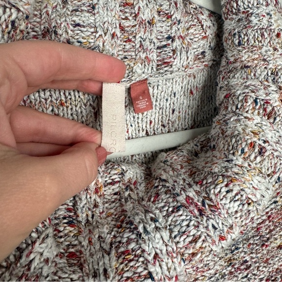 Anthropologie Pilcro Multicolor Chunky Cowl Neck Sweater | Marled Knit Small - Picture 6 of 10